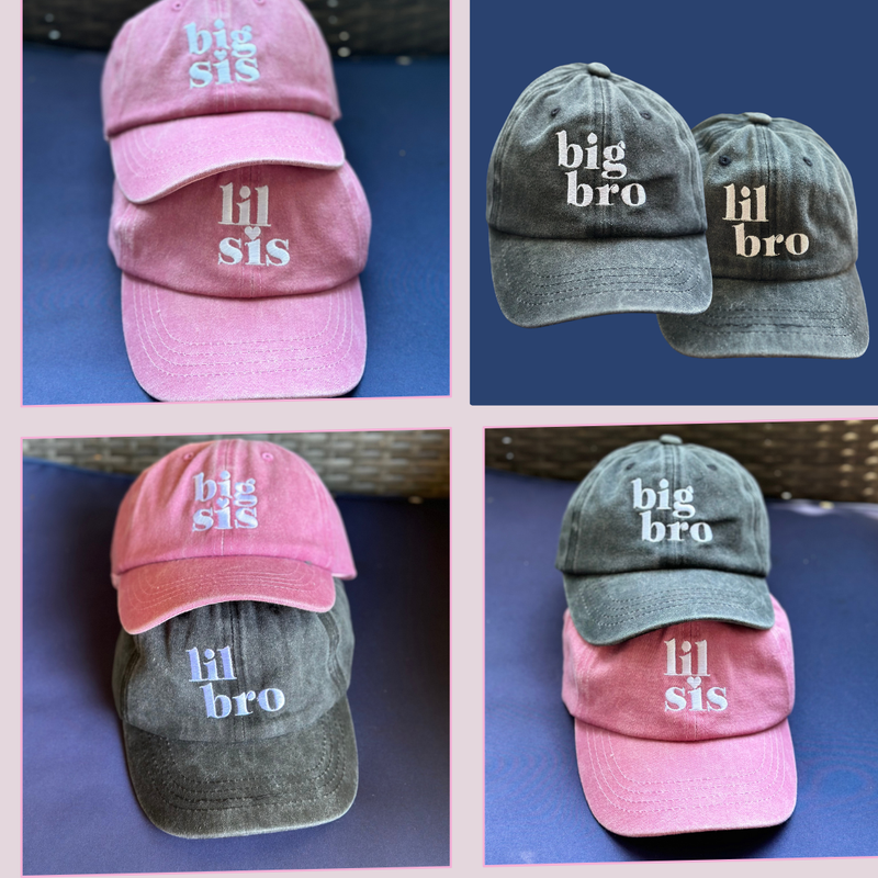 Big Lil Bro or Sis (Embroidered) - Brother Sister Matching Hats