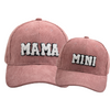 Mama Mini - Embroidered Corduroy Baseball Cap Mommy and Me Matching Hats in PINK