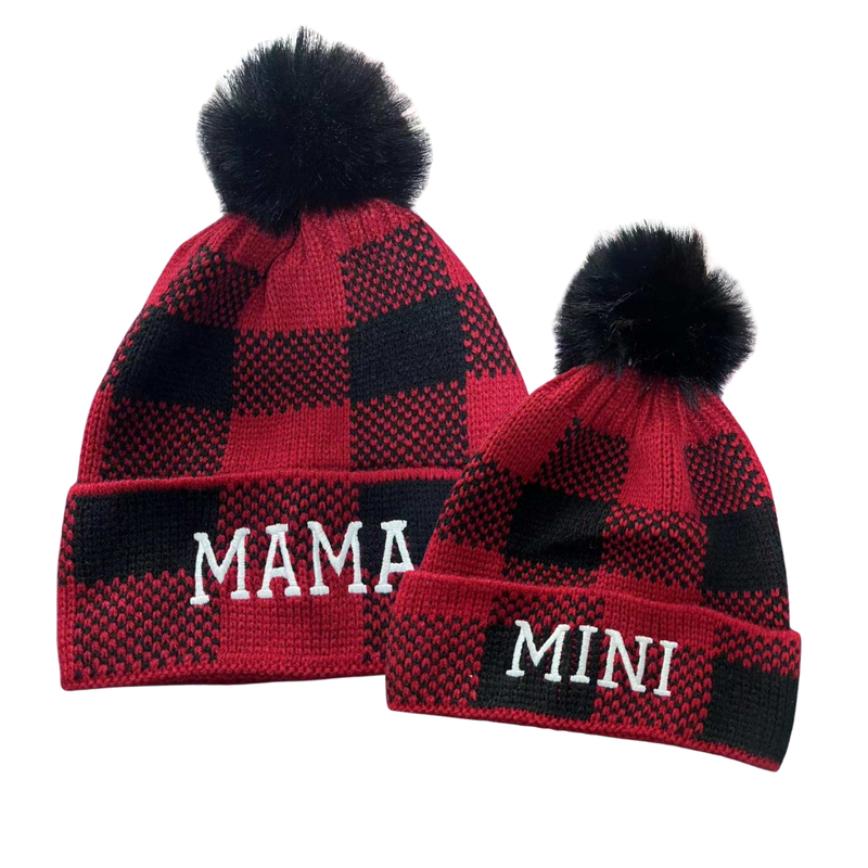 Mama Mini -  Mommy and Me Matching Beanies in BUFFALO PLAID