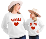 Mama + Mama Mini Valentine - Mommy and Me Valentine's Day Sweatshirt