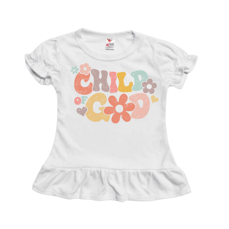 CHILD OF GOD - Short Sleeve Ruffle T-Shirt - WHITE