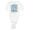 Jesus Loves Me - BOY - Baby Knotted Gown