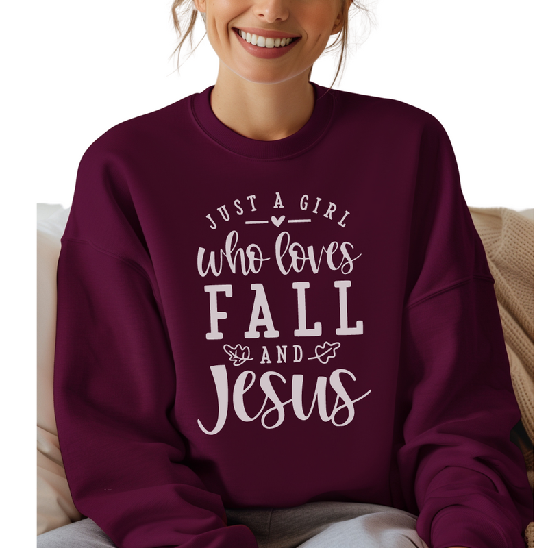 Just A Girl Who Loves Jesus and Fall Sweatshirt