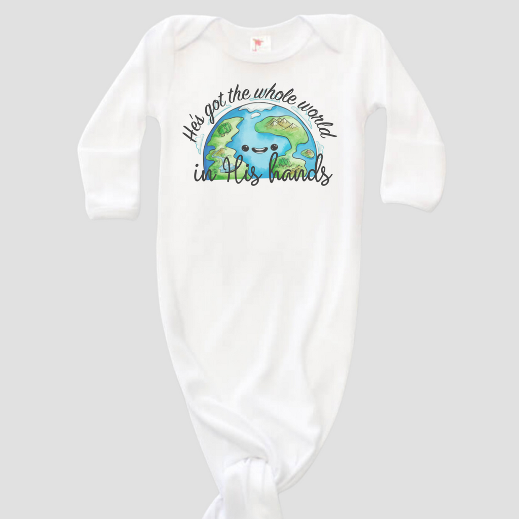 Whole World In His Hands - Baby Knotted Gown
