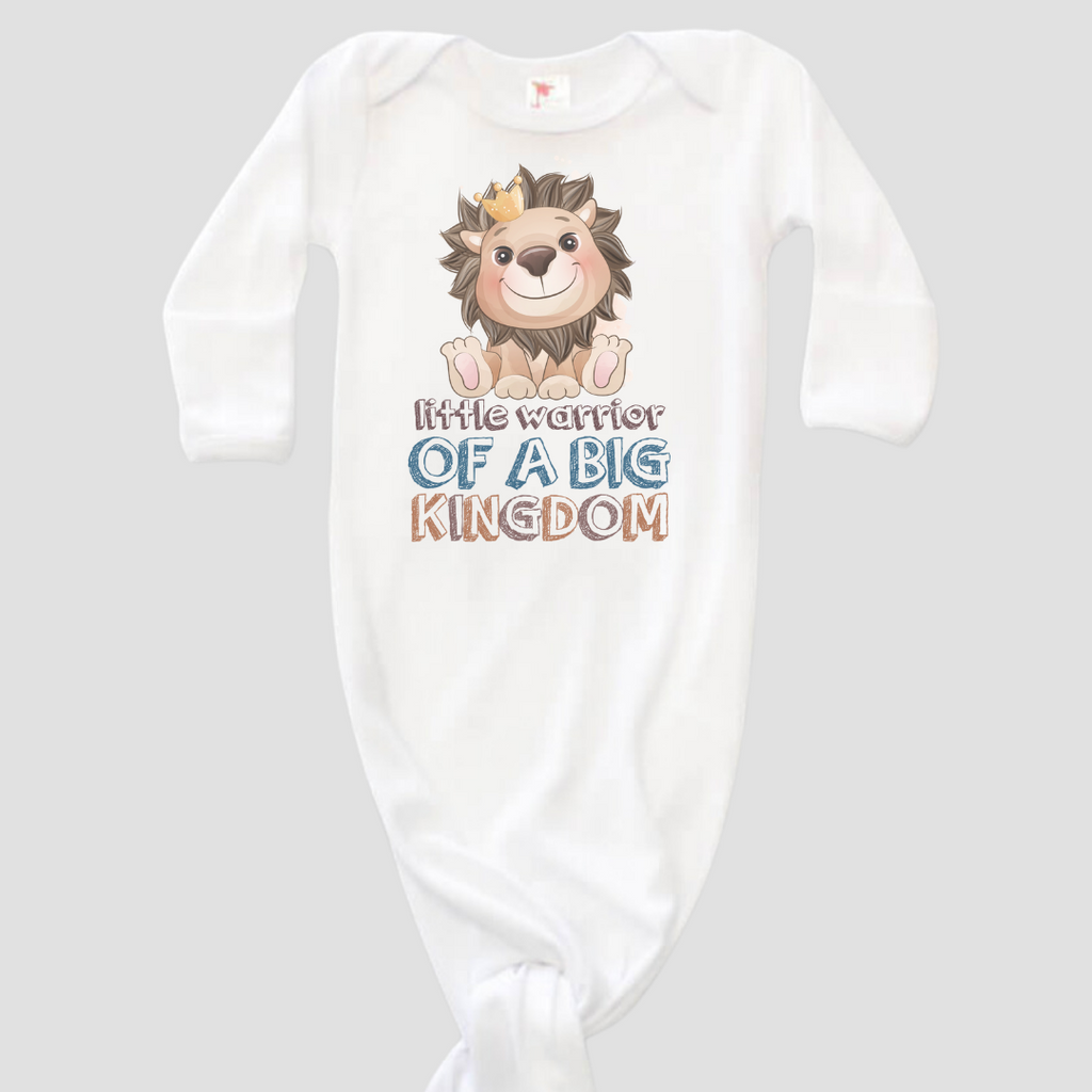 Little Warrior - BOY - Baby Knotted Gown