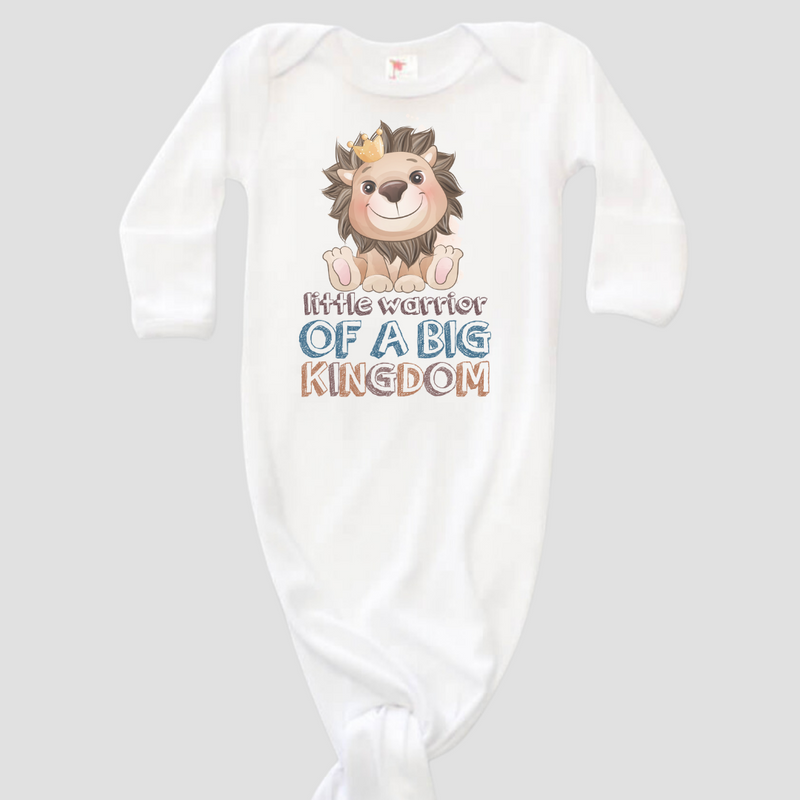 Little Warrior - BOY - Baby Knotted Gown