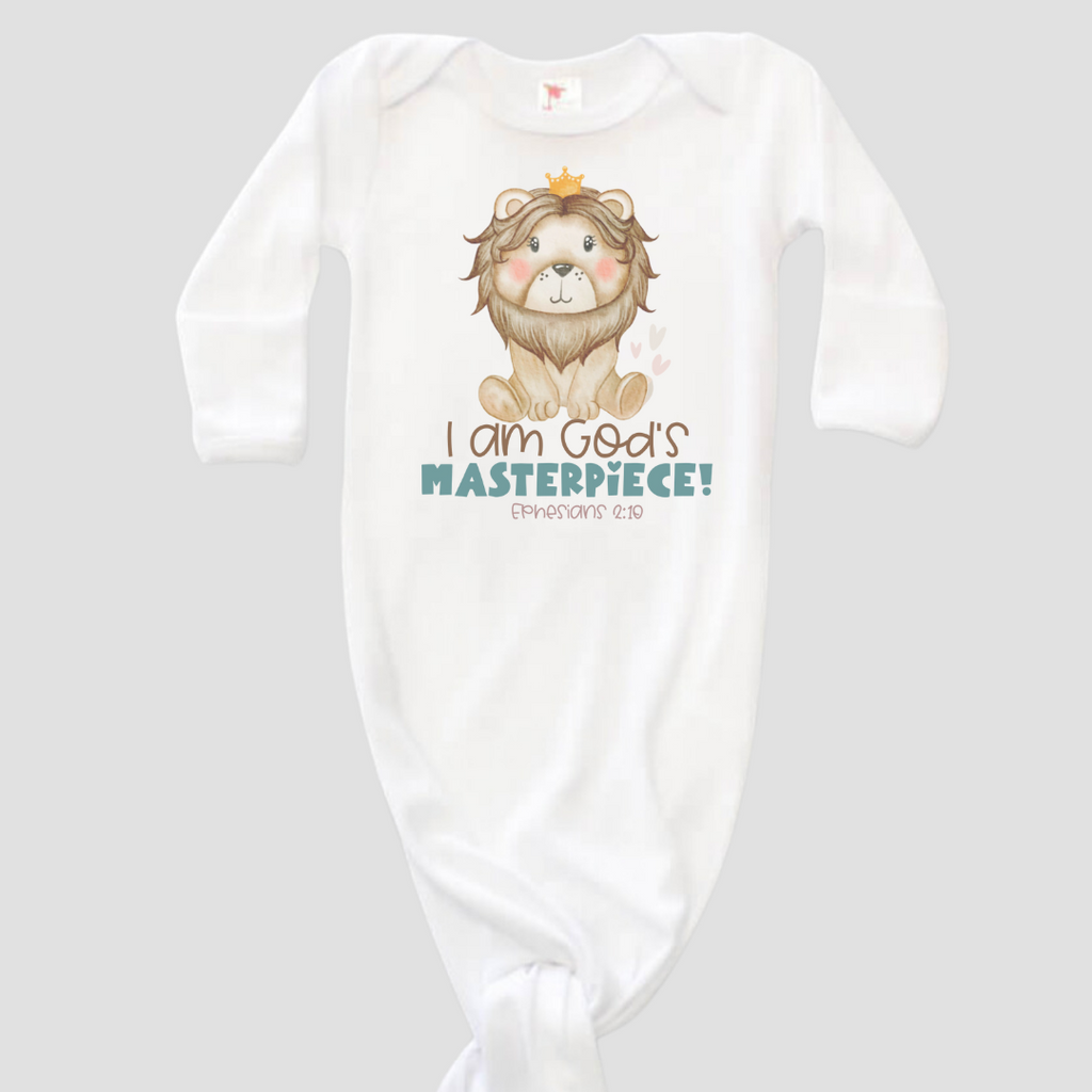 God's Masterpiece - BOY - Baby Knotted Gown