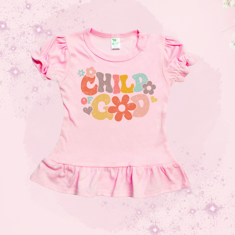 CHILD OF GOD - Short Sleeve Ruffle T-Shirt - PINK