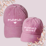 Besties Hat - Baseball Cap Mommy and Me Matching Hats in PINK