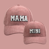 Mama Mini - Embroidered Corduroy Baseball Cap Mommy and Me Matching Hats in PINK