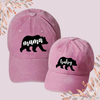 Mama Bear - Baseball Cap Mommy and Me Matching Hats in PINK