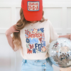 America Land of the Free - Floral - 4TH OF JULY SHIRT
