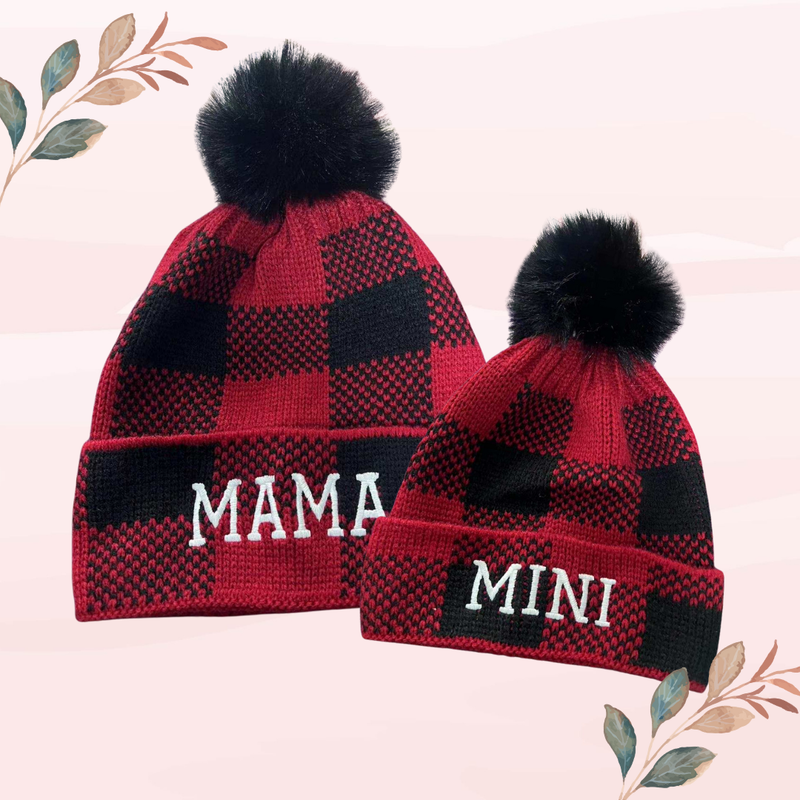 Mama Mini -  Mommy and Me Matching Beanies in BUFFALO PLAID