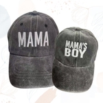 Mama's Boy - Baseball Cap Mommy and Me Matching Hats in BLACK