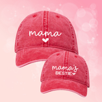 Besties Hat - Baseball Cap Mommy and Me Matching Hats in RED