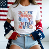 America Land of the Free - Floral - 4TH OF JULY SHIRT