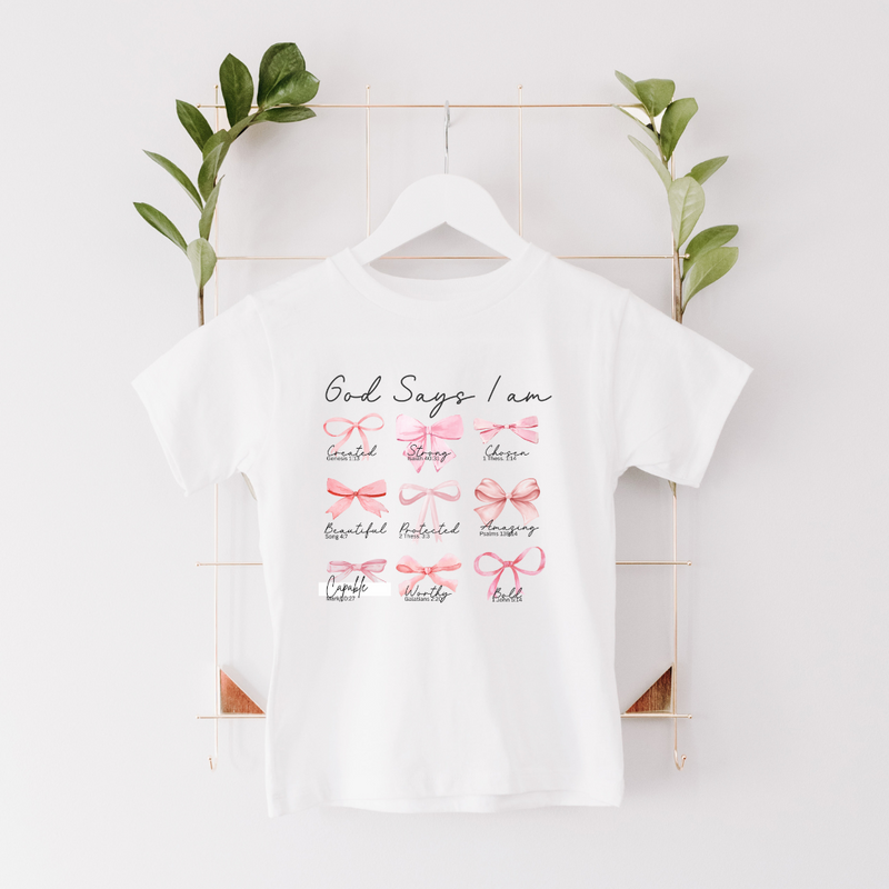 GOD SAYS I AM COQUETTE BOWS - Short Sleeve T-Shirt in White