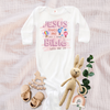 Jesus Loves Me - GIRL - Baby Knotted Gown