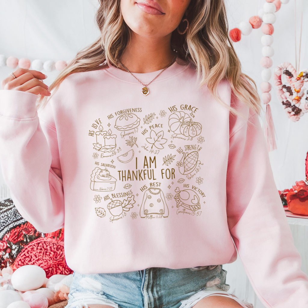 Thankful Christian Fall Sweatshirt – Vintage Pumpkin Crewneck for Women