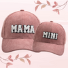 Mama Mini - Embroidered Corduroy Baseball Cap Mommy and Me Matching Hats in PINK