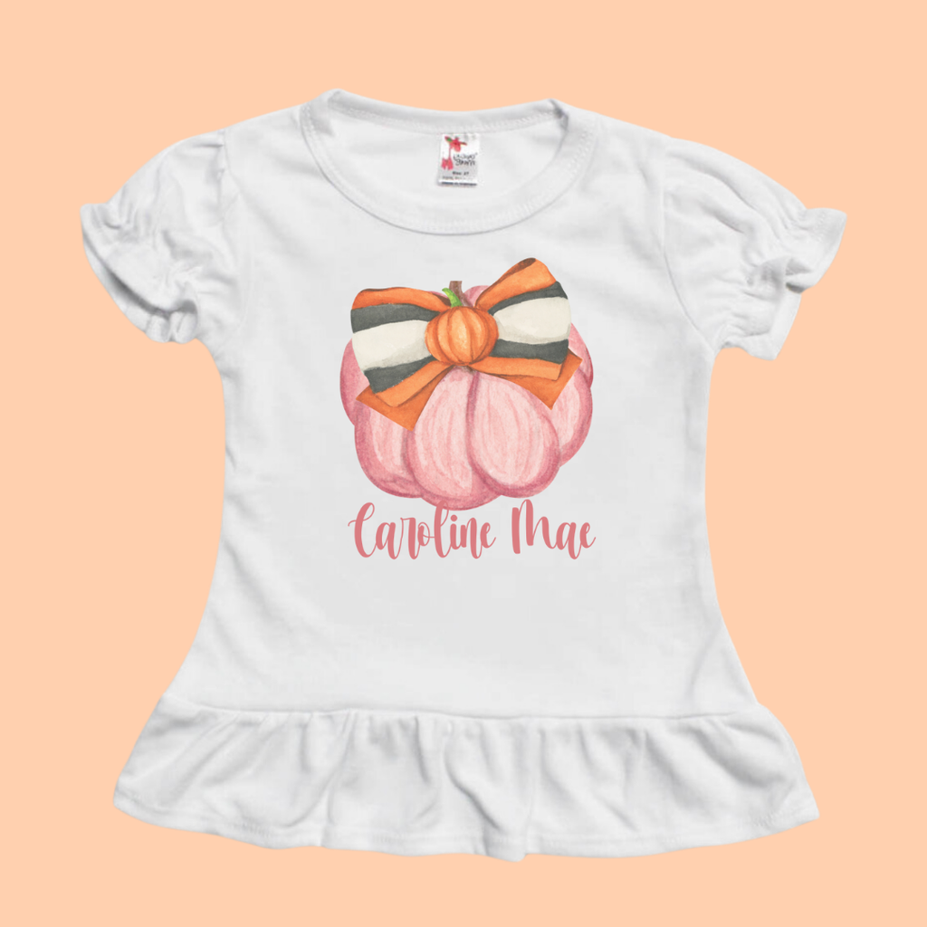 Bow Pumpkin - Personalized Fall Shirt (Copy)