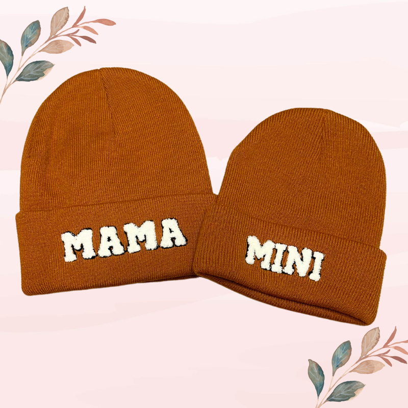 Mama Mini -  Mommy and Me Matching Beanies in Brown