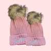 BESTIES FUR POM POM -  Mommy and Me Matching Beanies in MAUVE