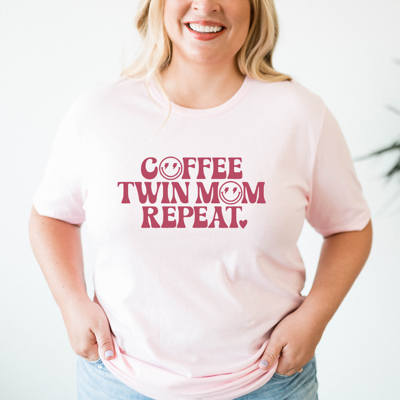Coffee Twin Mom Repeat- Twin Mom Shirt