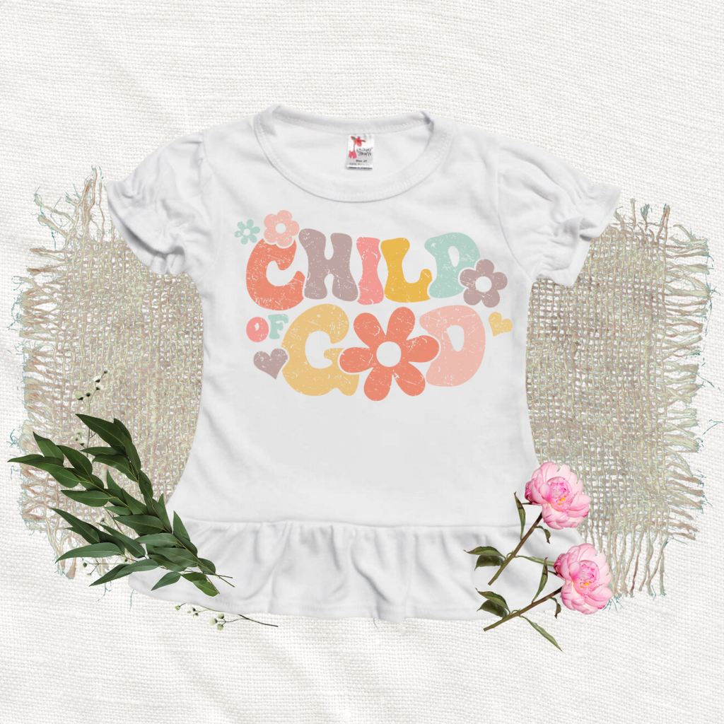 CHILD OF GOD - Short Sleeve Ruffle T-Shirt - WHITE