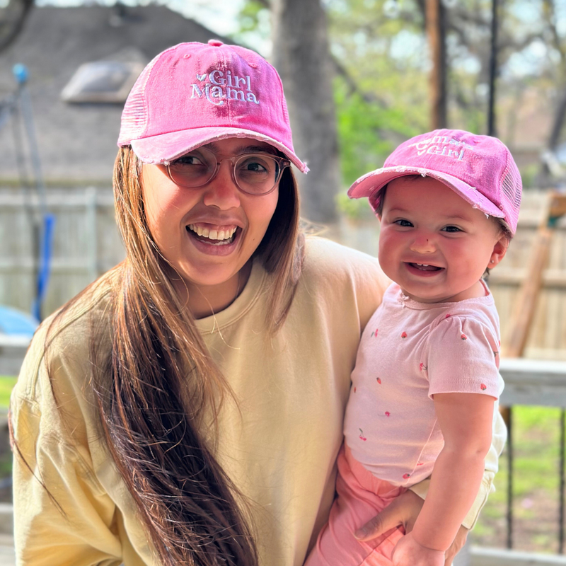 Girl Mama And Mama's Girl Hat - High Ponytail Mommy and Me Matching Hats