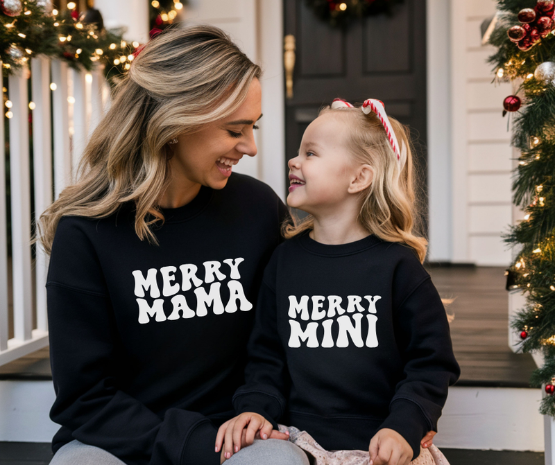 Mama & Mini Elf - Mommy and Me Christmas Sweatshirt