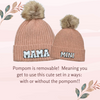 Mama Mini FUR POM POM -  Mommy and Me Matching Beanies in PINK