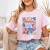 America Land of the Free - Floral - 4TH OF JULY SHIRT
