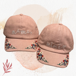 Mama Mini - Embroidered Corduroy Baseball Cap Mommy and Me Matching Hats in PINK