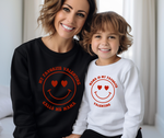 Smile Face Favorite Valentine - Mommy and Me Valentine's Day Sweatshirt