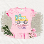 Hi There SCHOOL BUS - Personalized Back To School Shirt For Kids (Pink)