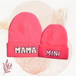 Mama Mini -  Mommy and Me Matching Beanies in PINK