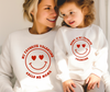 Smile Face Favorite Valentine - Mommy and Me Valentine's Day Sweatshirt