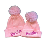 BESTIES FUR POM POM -  Mommy and Me Matching Beanies in PINK