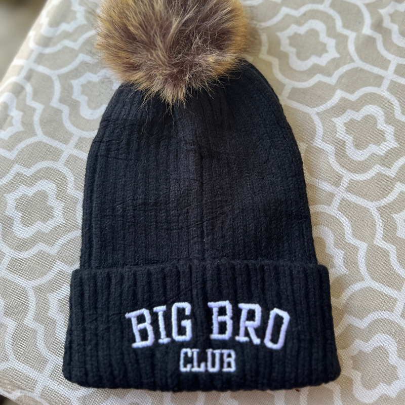 BIG BRO CLUB - FUR POMPOM - Brother Sister Matching Beanies