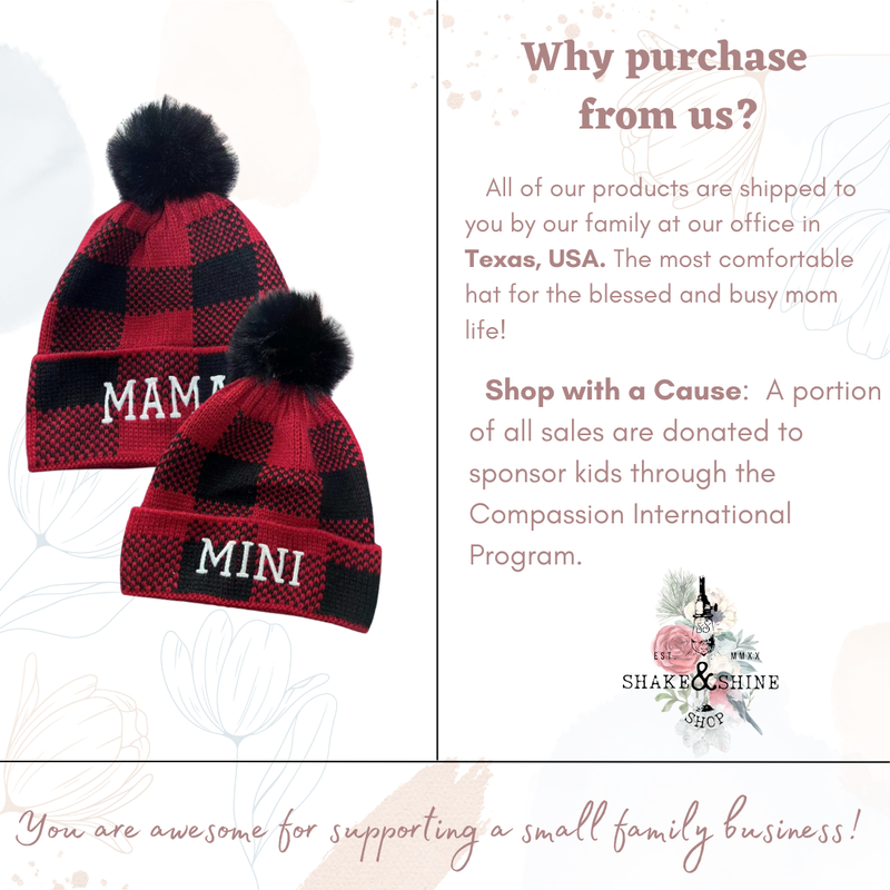 Mama Mini -  Mommy and Me Matching Beanies in BUFFALO PLAID