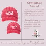 Girl Mama Hat - Baseball Cap Mommy and Me Matching Hats (in RED