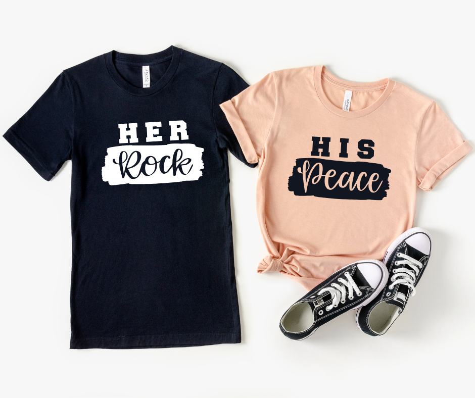 HER ROCK HIS PEACE - Couple Shirts