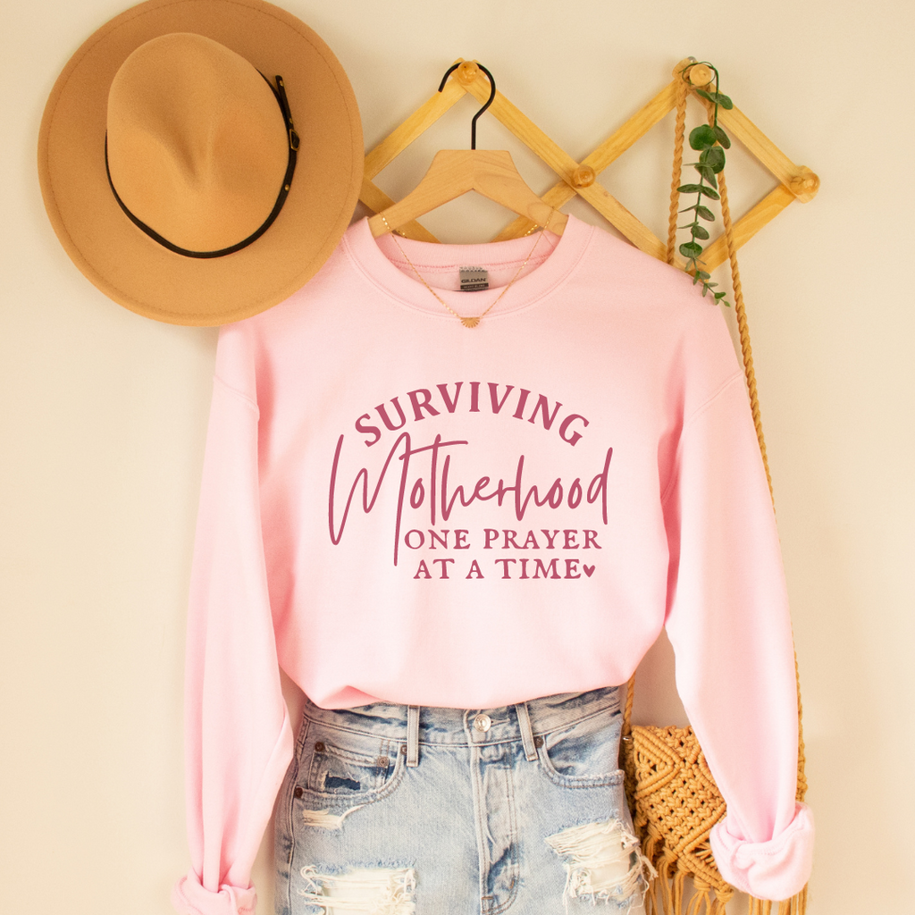 Surviving Motherhood One Prayer At A Time - Mom Sweatshirt