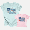 Reel Cool Dad and Kid - American Flag - Daddy and Me Matching Shirts