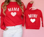 Mama + Mama Mini Valentine - Mommy and Me Valentine's Day Sweatshirt