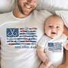 Reel Cool Dad and Kid - American Flag - Daddy and Me Matching Shirts