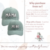 Mama Mini - Embroidered Corduroy Baseball Cap Mommy and Me Matching Hats in SAGE GREEN