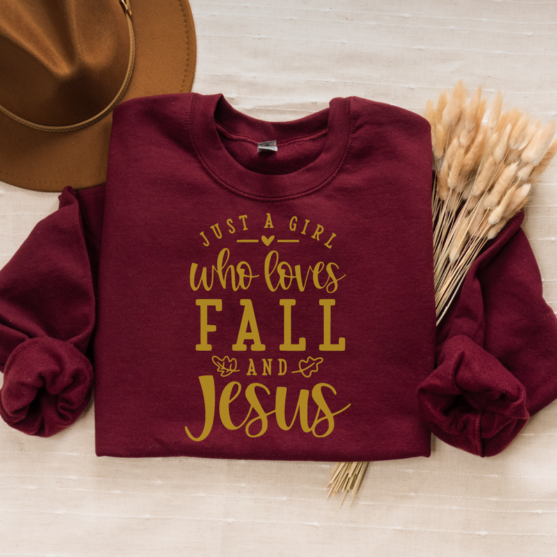 Just A Girl Who Loves Jesus and Fall Sweatshirt