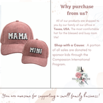 Mama Mini - Embroidered Corduroy Baseball Cap Mommy and Me Matching Hats in PINK